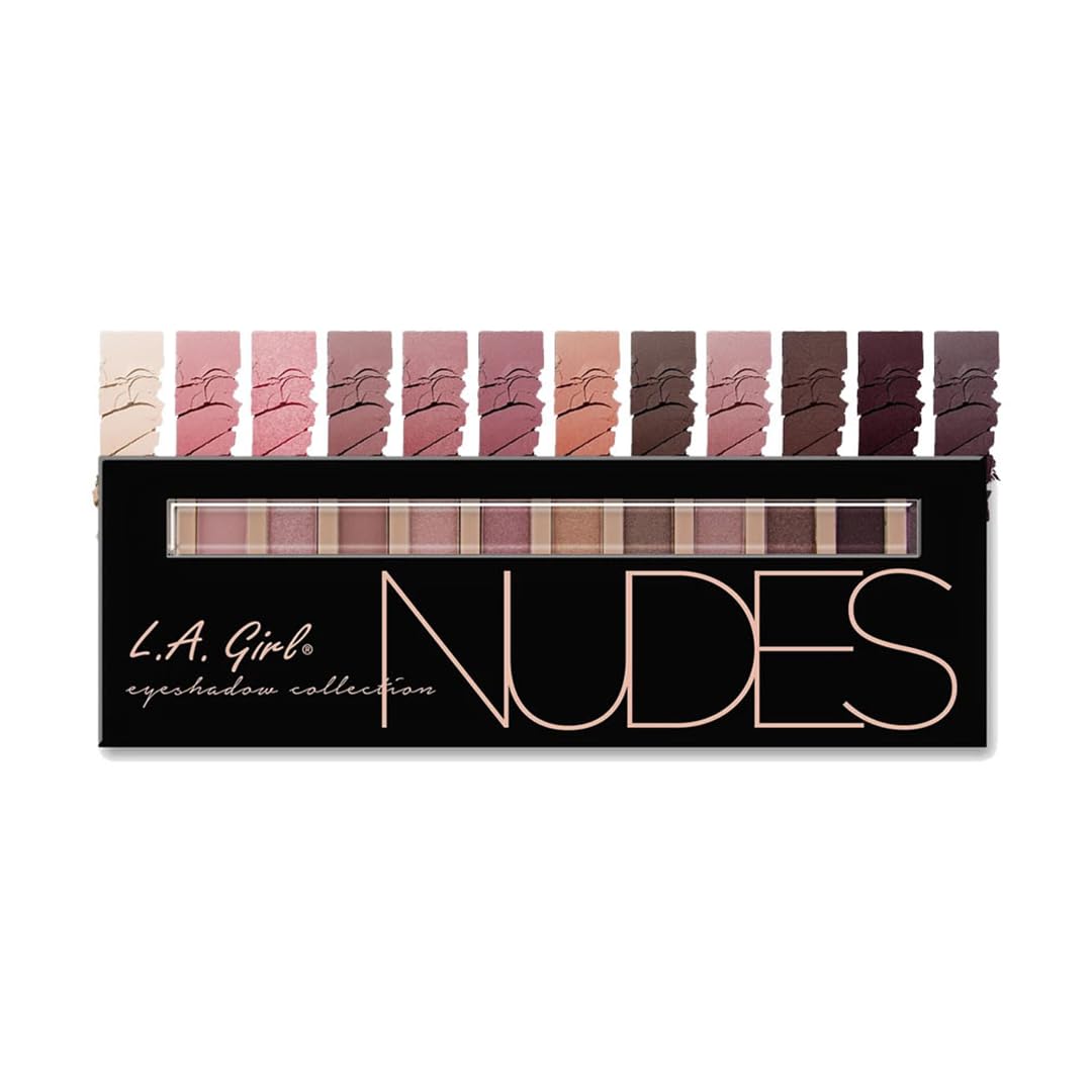 L.A. Girl Beauty Brick Eyeshadow Pallet Collection - Nudes, 0.42oz (12 Colors)
