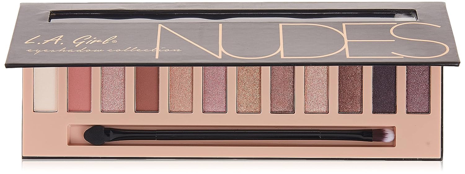 L.A. Girl Beauty Bruck Eyeshadow Pallet Collection - Nudes, 0.42oz (12 Colors)