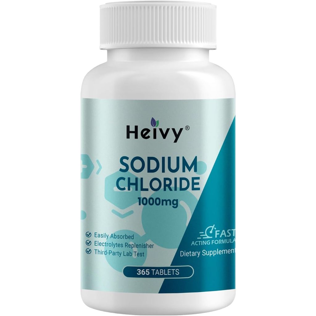 Heivy Sodium Chloride 1000mg Pure Salt Tablets - 365ct.