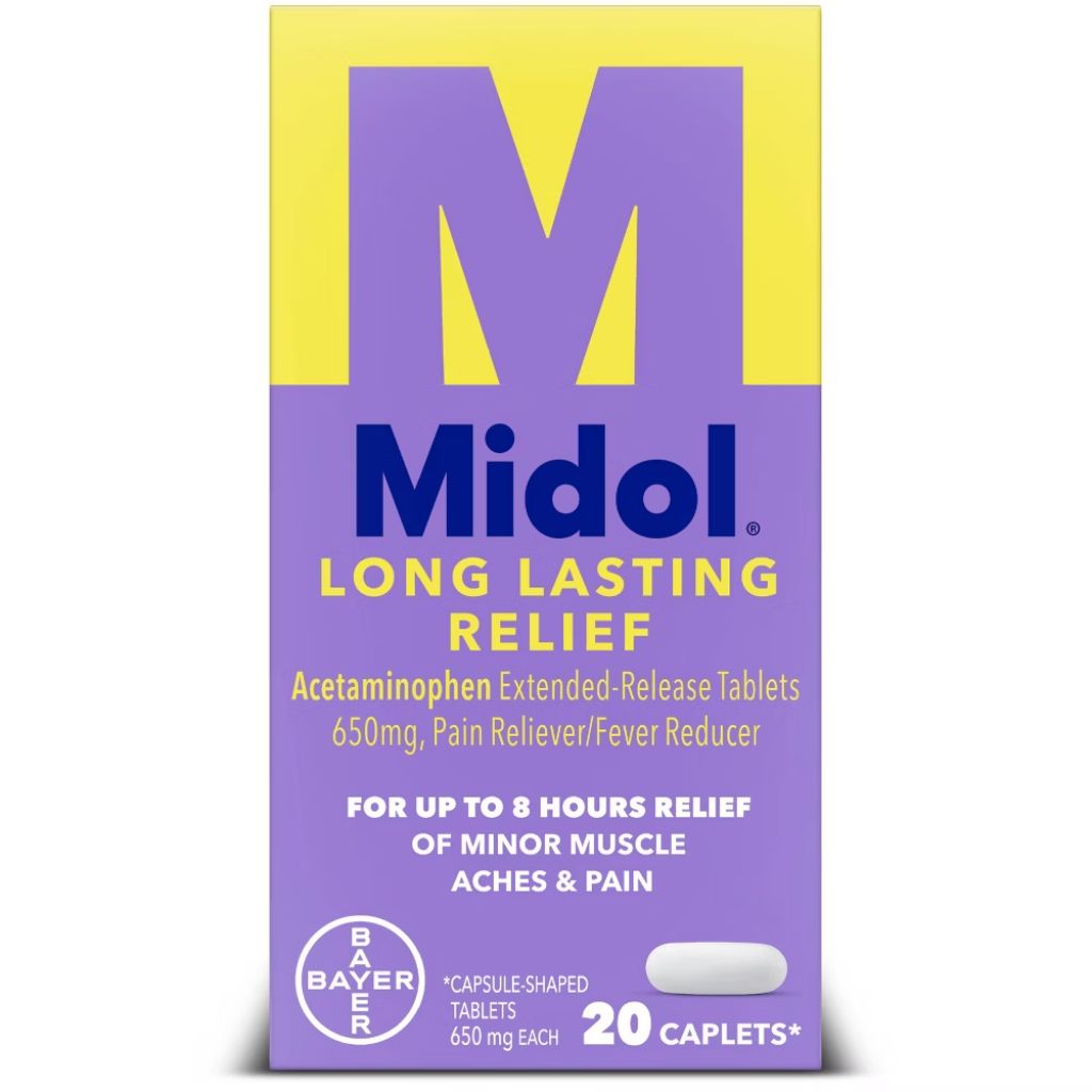 Midol Long Lasting Relief Acetaminophen Extended-Release (650mg) - 20 Caplets