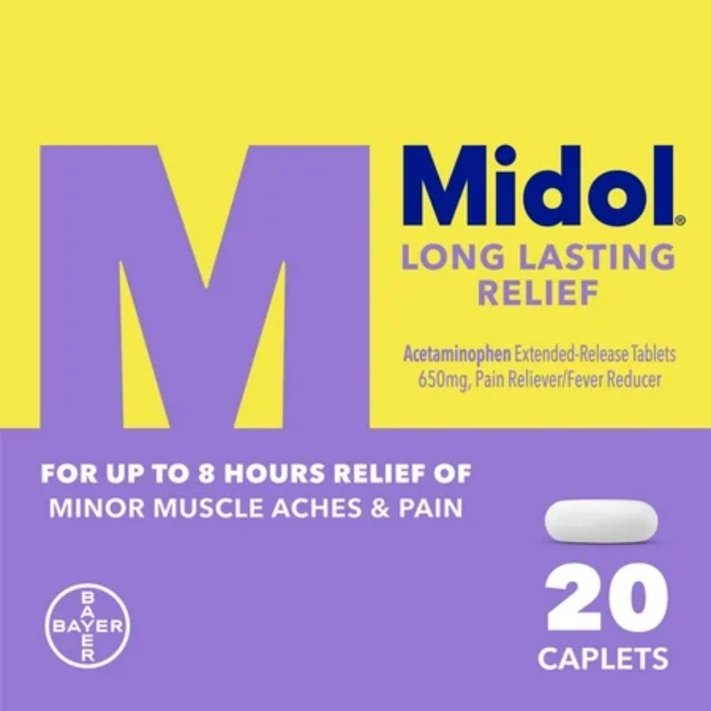 Midol Long Lasting Relief Acetaminophen Extended-Release (650mg) - 20 Caplets