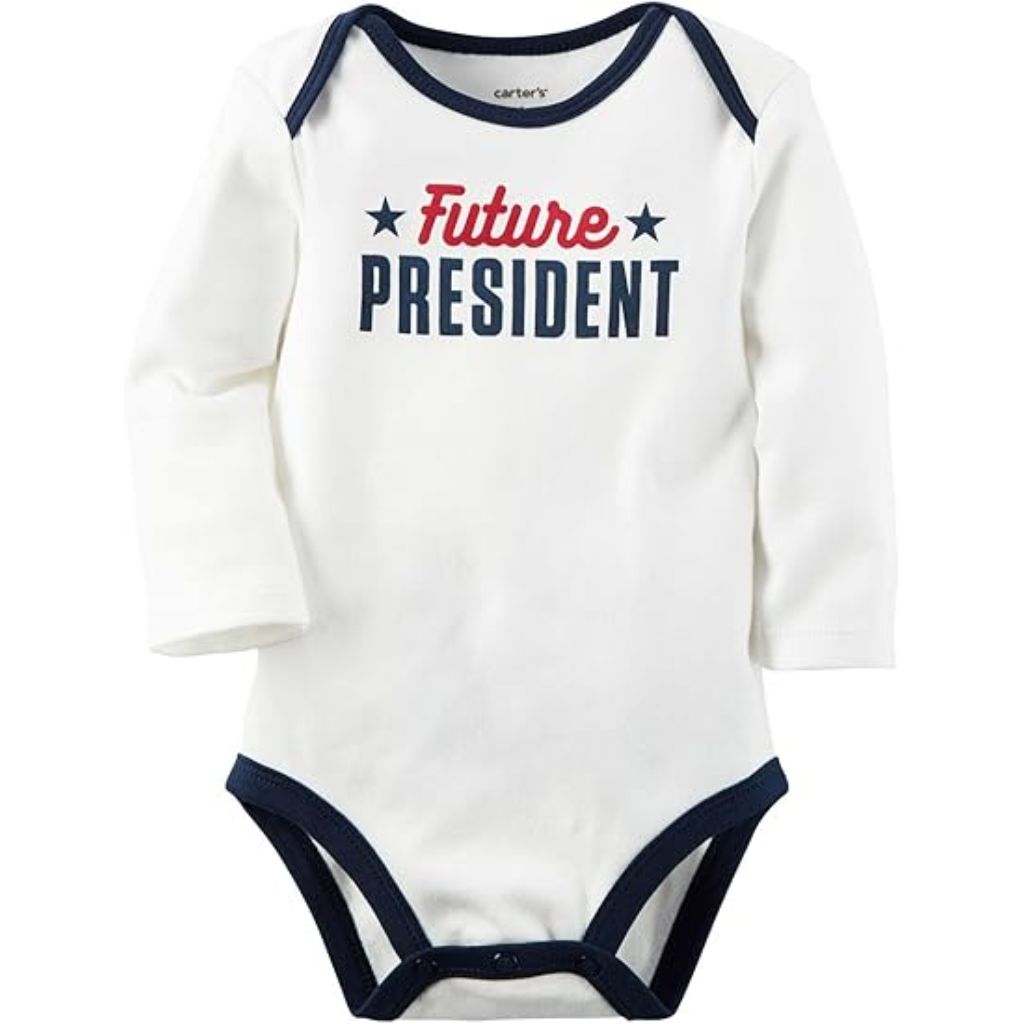 Carter's Baby Boys Single Bodysuit "Future President" - Ivory, 9M