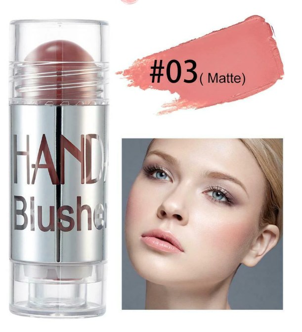 Cream Blush Stick for Cheeks, Eyes, and Lips - #03 Matte Rose