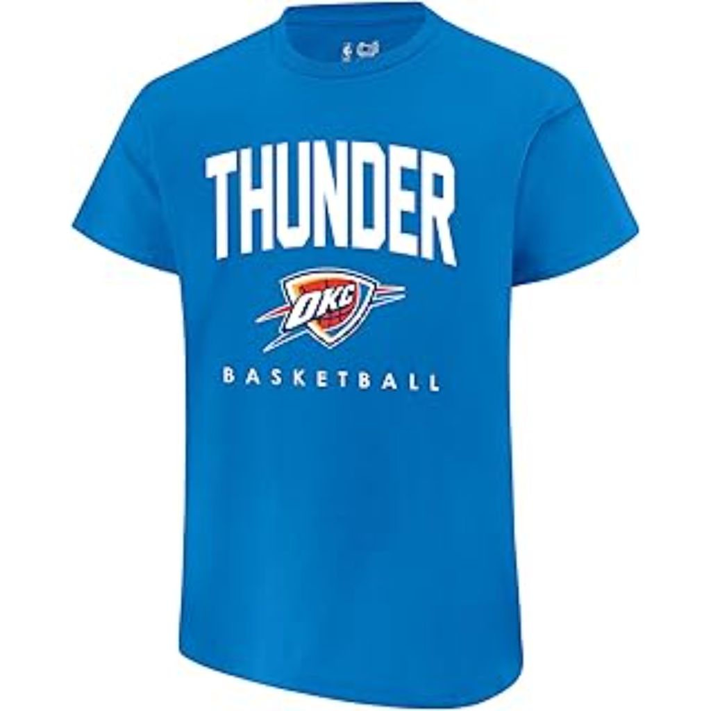 Ultra Game Men's NBA Official Short Sleeve T-Shirt - Oklahoma City Thunder, Pale Blue (Medium)
