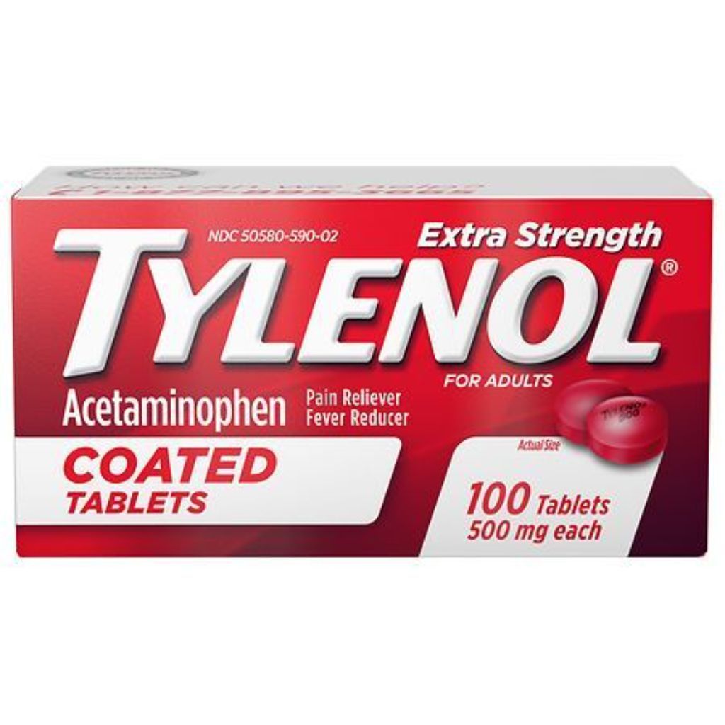 Tylenol Extra Strength Coated Tablets (Acetaminophen) - 100ct