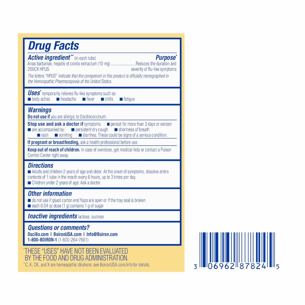 Boiron Oscillococcinum Pellets for Flu-Like Symptom Relief - 30 Doses