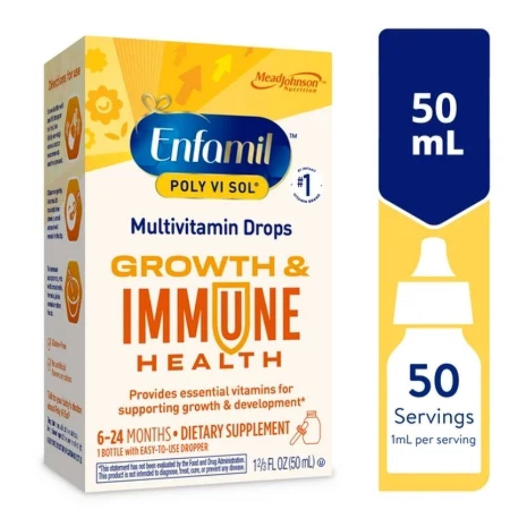 Enfamil Poly-Vi-Sol  Multi-Vitamins Drops for Growth & Development for Infants & Toddlers - 50mL Dropper Bottle
