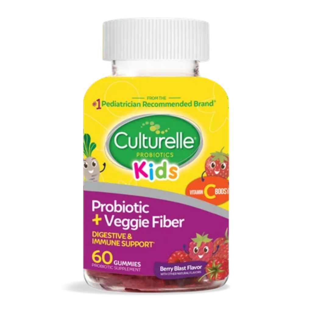 Culturelle Kids Probiotic with Veggie Fiber, 1 Billion CFUs - Berry Blast, 60 Gummies