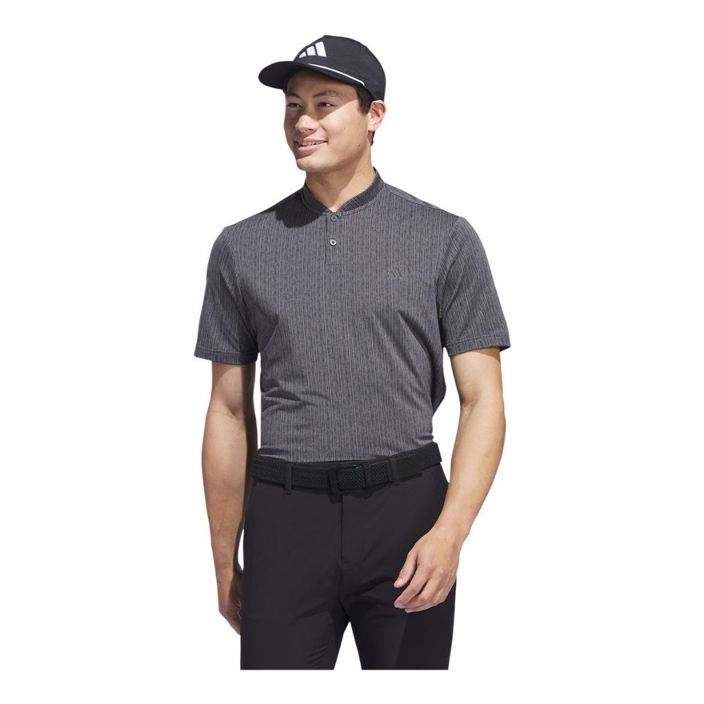 adidas Men's Sport Stripe Polo - Gray/Black, Size S