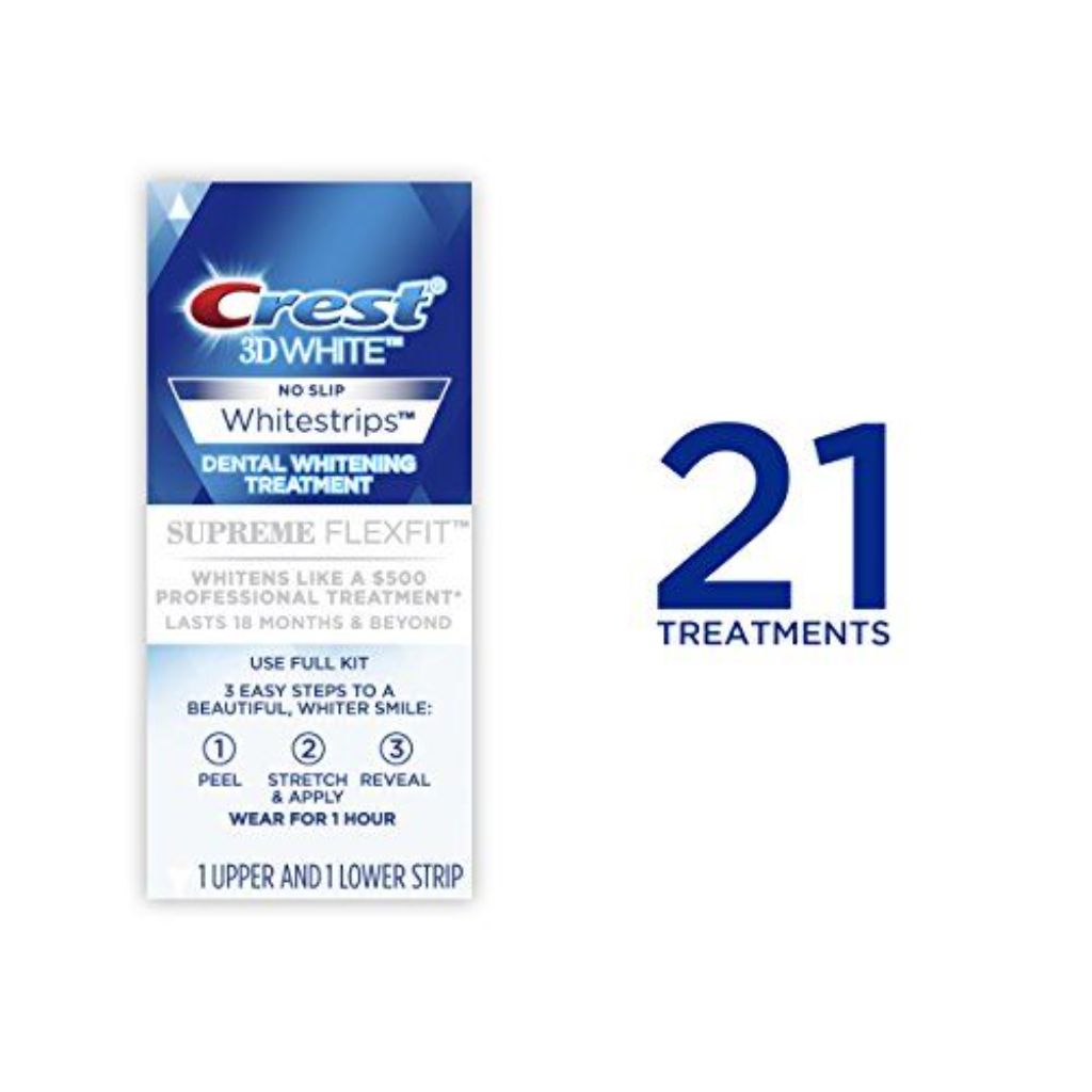 Crest 3D Whitestrips, Supreme Flexfit, Teeth Whitening Strip Kit, 42 Strips (21 Count Pack) (change pictures)