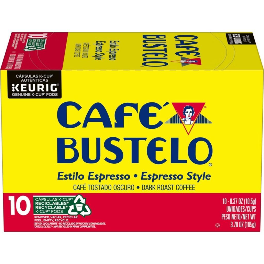 Cafe Bustelo Espresso Style Dark Roast Keurig K-Cup Coffee Pods - 10ct