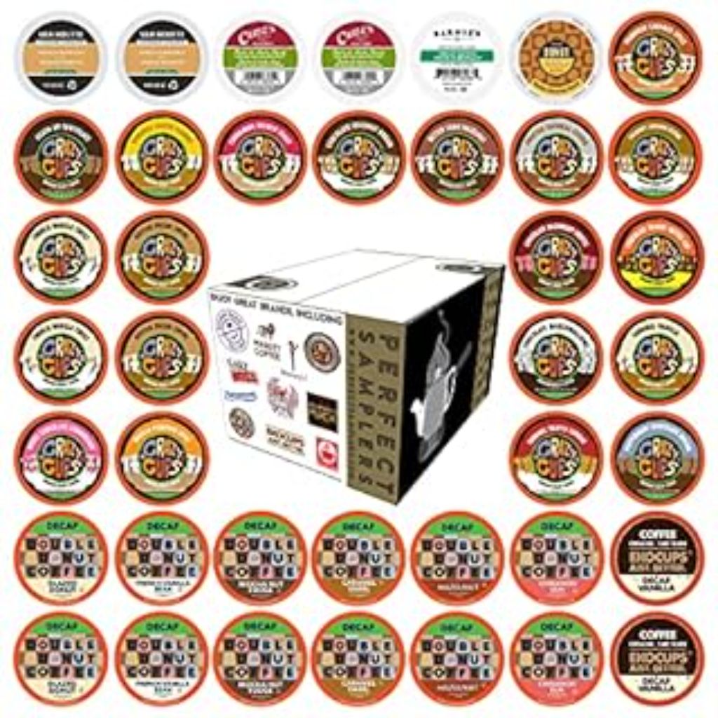 Perfect Samplers Decaf Flavored Coffee Variety Pack Compatible with all Keurig K Cups - 40ct