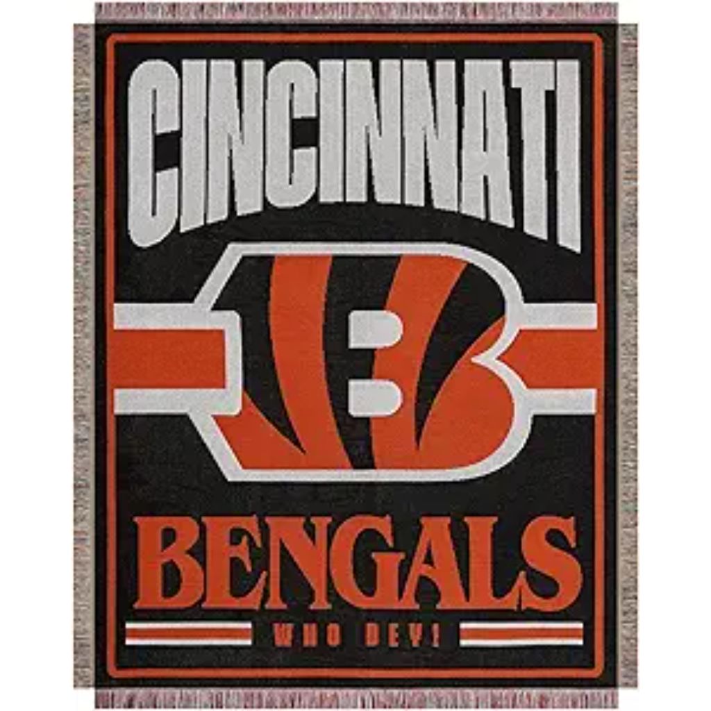 FOCO NFL Team Logo Woven Tapestry - Cincinnati Bengals, 46" x 60"