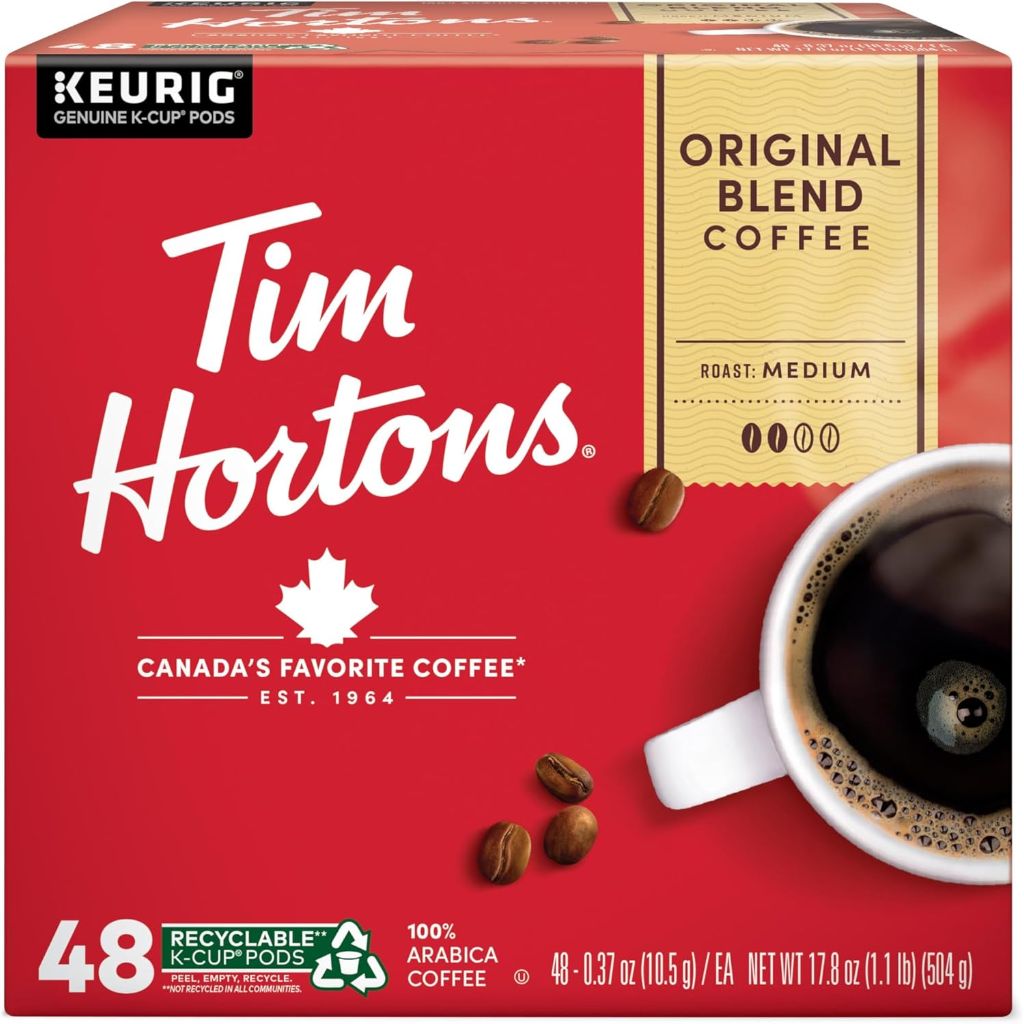 Tim Hortons Original Blend Medium Roast Keurig K-Cup Coffee Pods, 48ct.