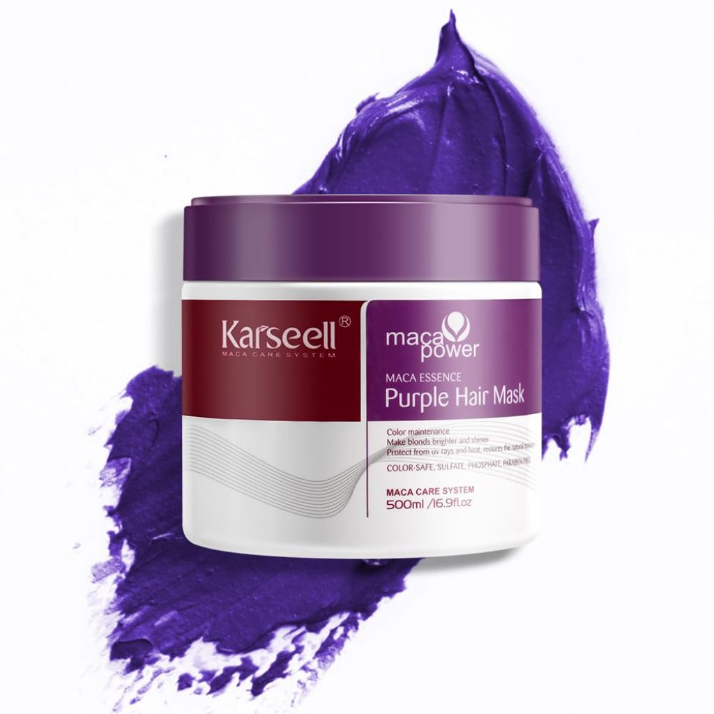 Karseell Maca Essence Purple Hair Mask for Blonde, Silver, or Gray Hair - 16.9oz