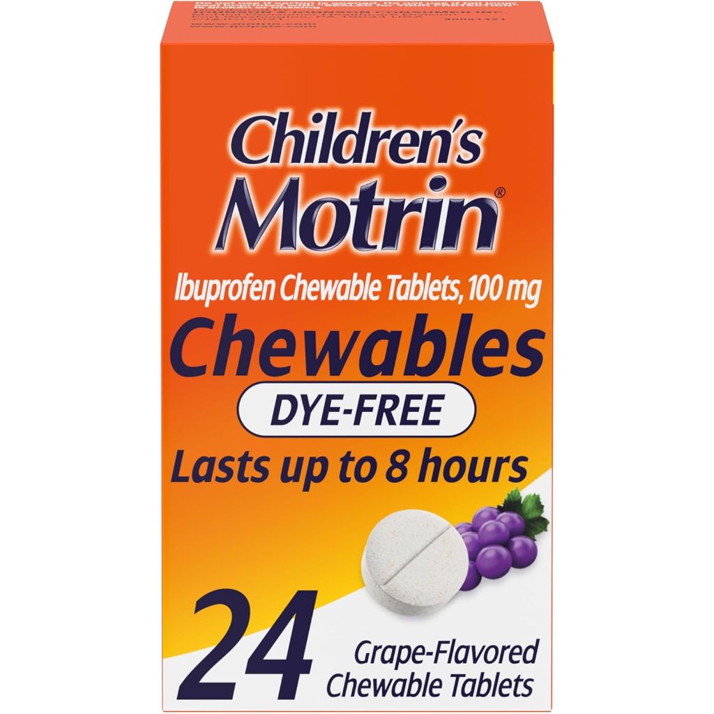 Children's Motrin Dye- Free Ibuprofen Chewable Tablets, Grape, 24ct