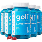 Goli Ashwagandha Gummies with KSM-66 and Vitamin D Mixed Berry Flavor - 60 Count (5-Pack, 300 Total)