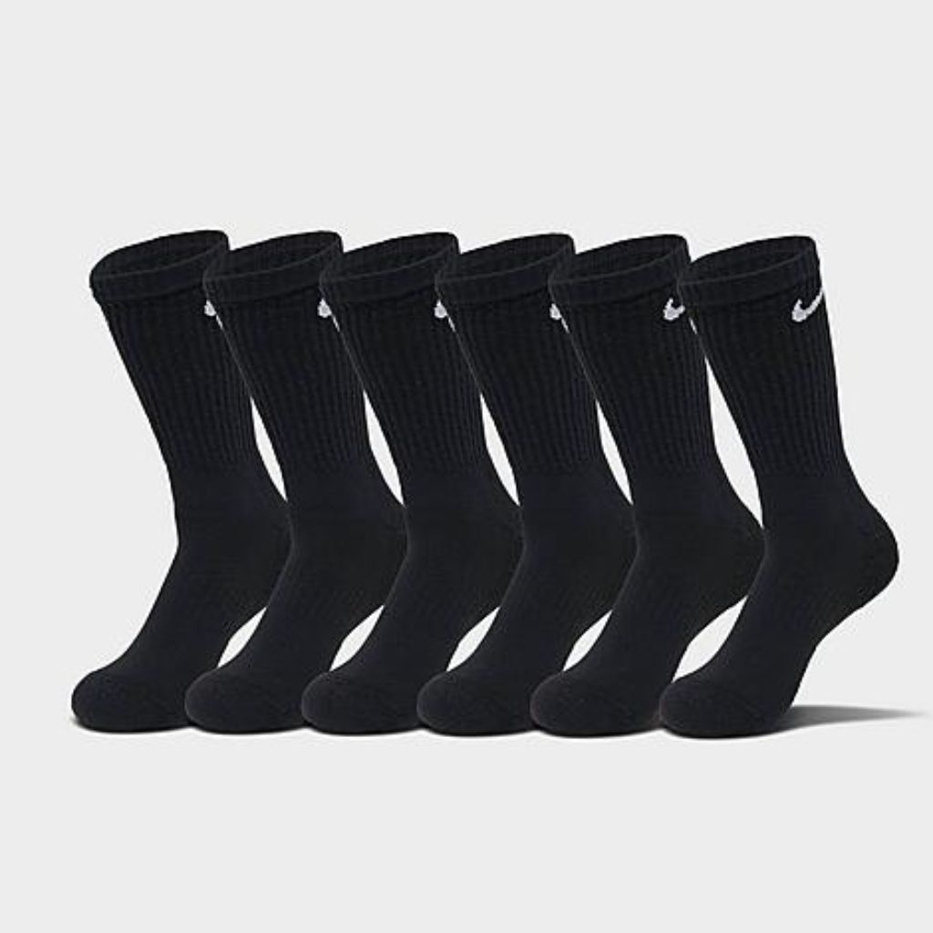 Nike Youth Everyday Cushioned Training Crew Socks - Black, 3Y-5Y (6 Pair)