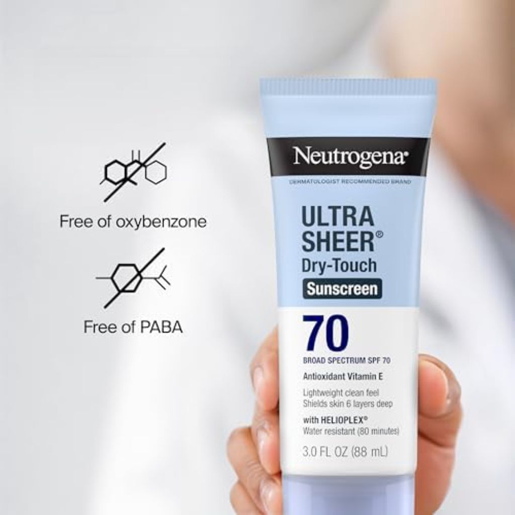 Neutrogena Ultra Sheer Dry-Touch Sunscreen For Face & Body, SPF 70 - 3 fl. oz (3 Pack)
