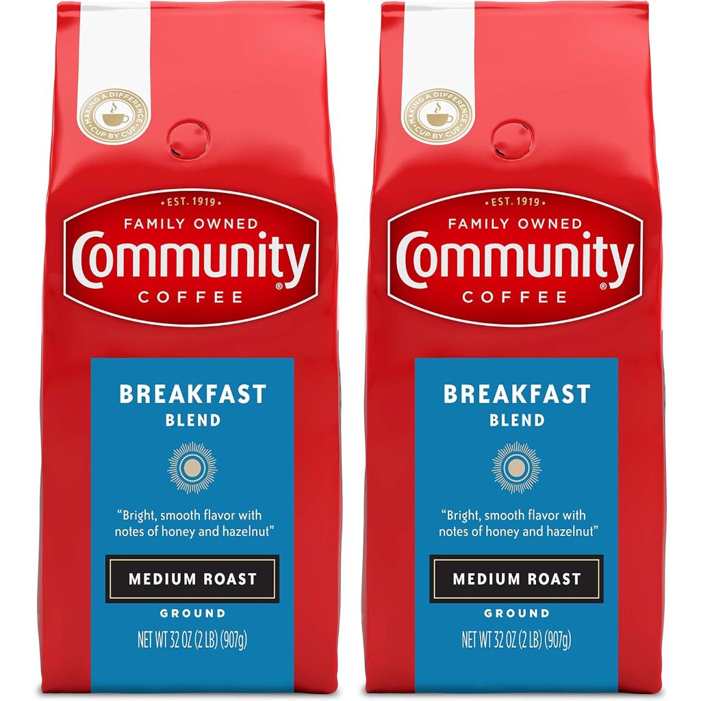Community Coffee Breakfast Blend Ground Coffee, 32oz Bag (2 Pack)