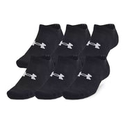 Under Armour Men's Training Cotton No Show Socks - Black, Shoe Size 9-13 (6 Pair)
