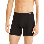 Hanes Men's ComfortSoft Tagless Cotton Boxer Briefs - Black/Gray/Navy, Size Medium (6 Pair)
