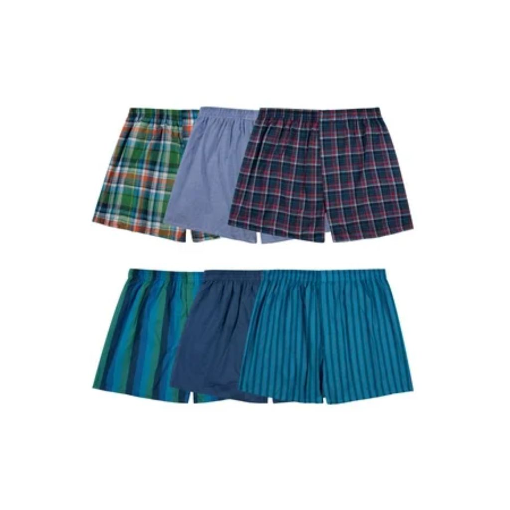 Fruit of the Loom Men's Relaxed Fit Moisture-Wicking Boxers - Assorted Colors, Size Large (6 Pair)
