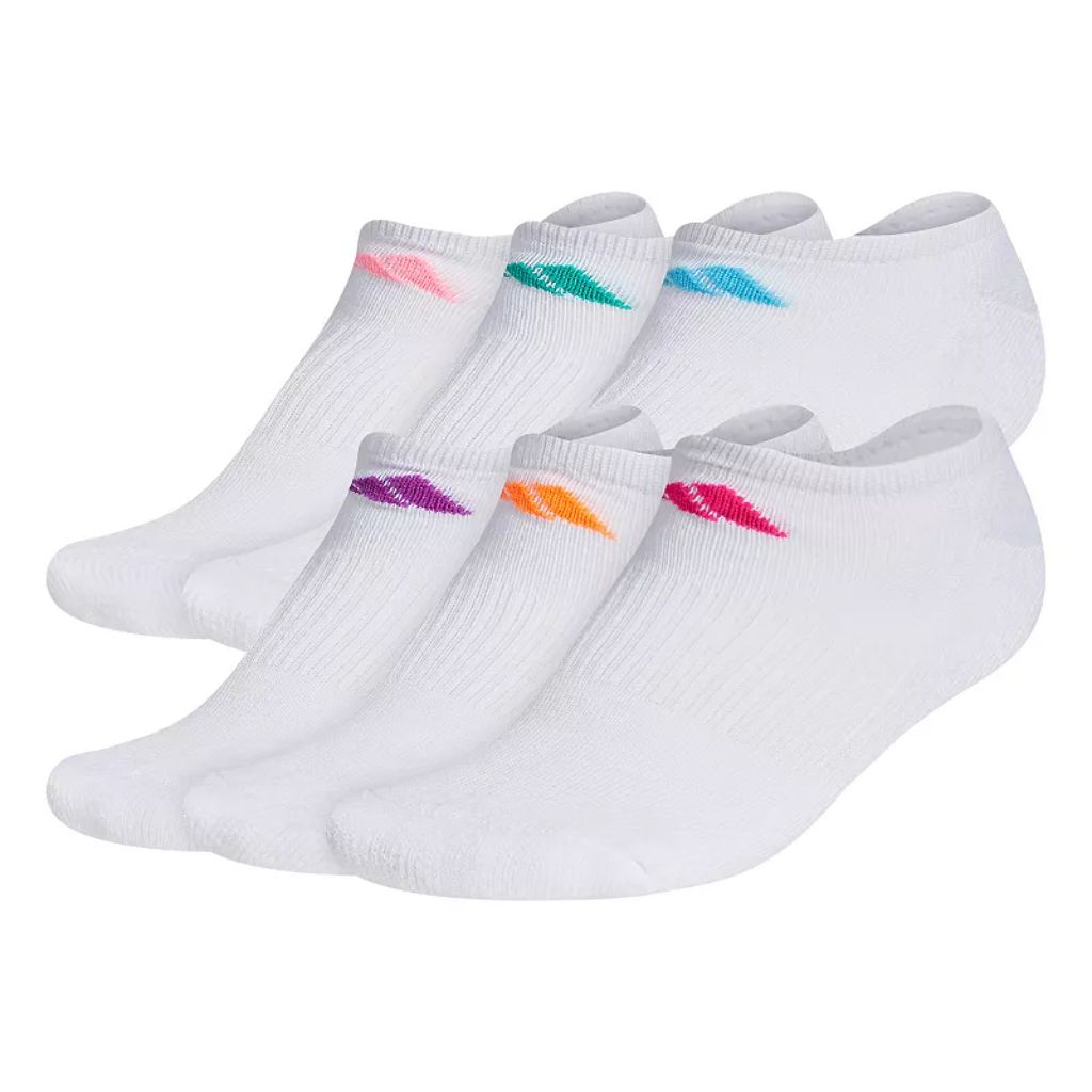 Adidas Women's Everyday Plus Cushion Crew Training Socks  - White, Shoe Size 5-10 (6 Pair)