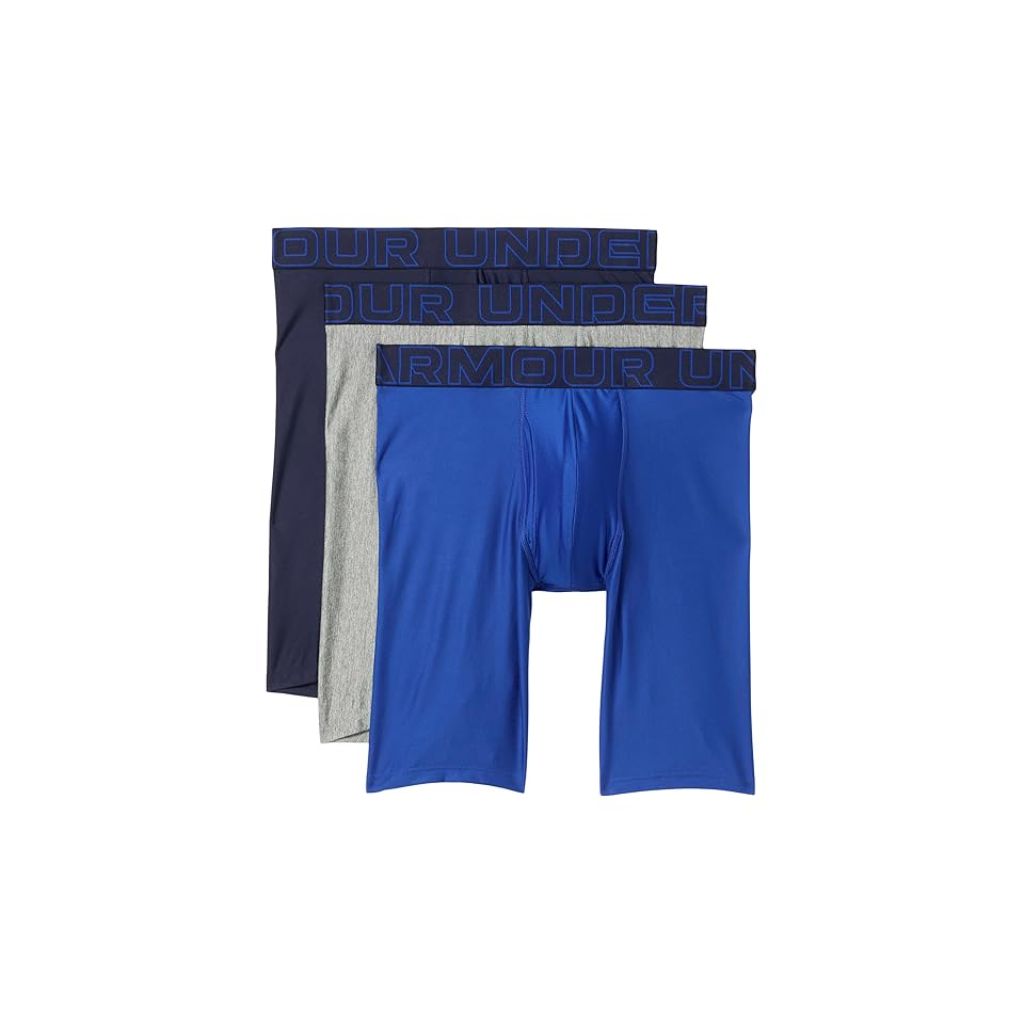 Under Armour Men's Performance Tech 9-in. Long Leg Boxer Briefs - Royal Blue, Size XL (3 Pack)