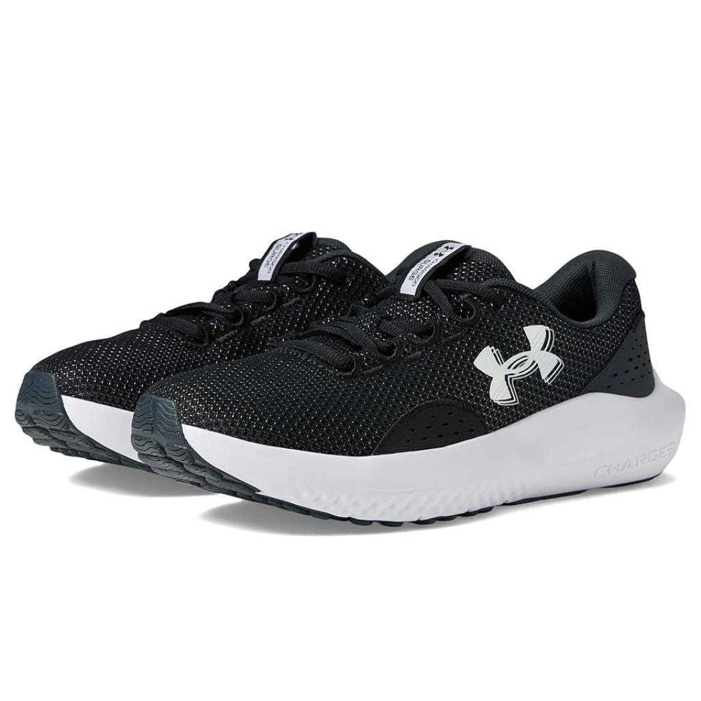 Under Armour Women's Surge 4 Running Shoes - Black/White, Size 10
