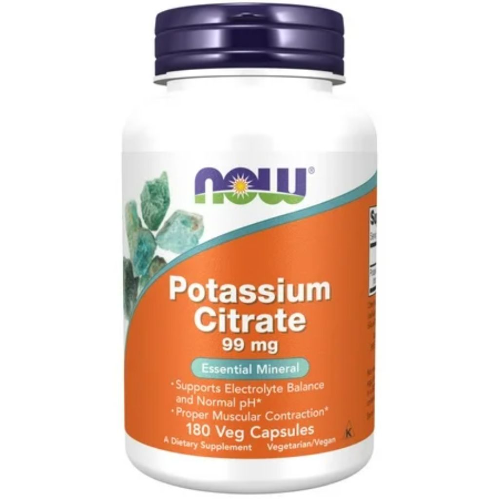 NOW Supplements Potassium Citrate 99mg - 180 Capsules