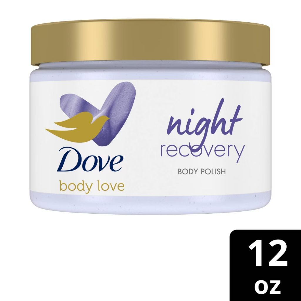 Dove Body Love Night Recovery Body Polish Scrub with Retinol and Botanical Oils - 12 oz