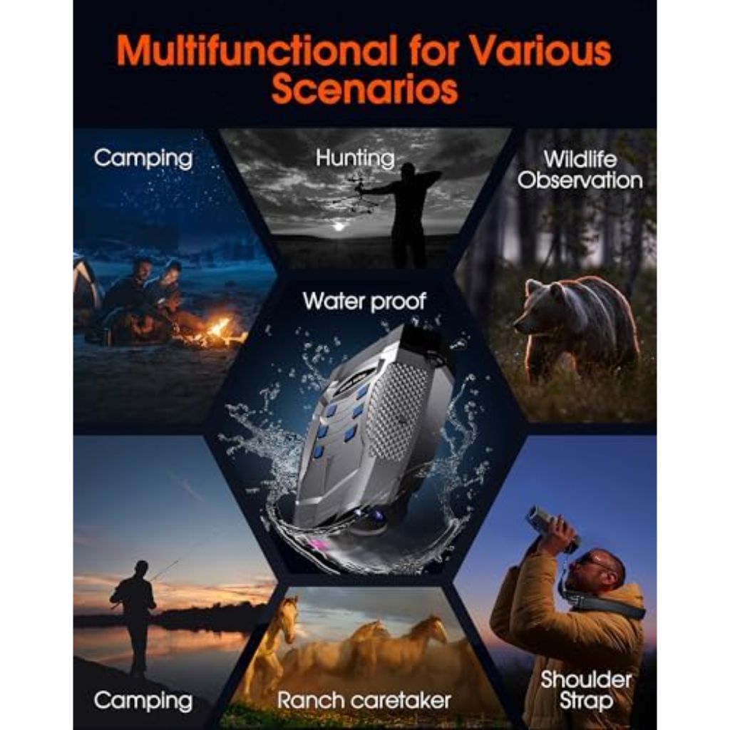 4K Night Vision Goggles, 5000mAh Rechargeable Infrared Binoculars with 3'' Large Screen, 8X Digital Zoom