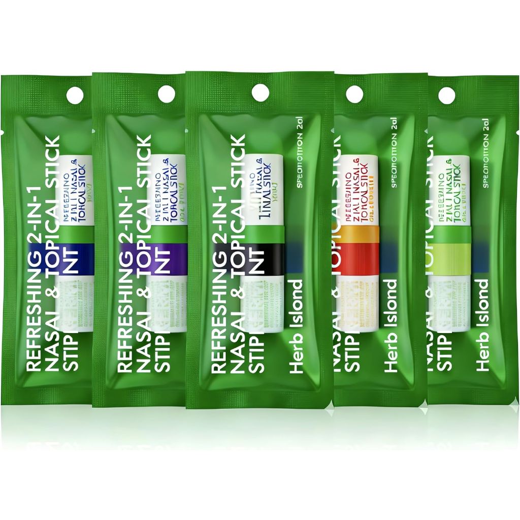 Herb Island 2-in-1 Nasal Stick Inhaler (On-The-Go) - 5 Flavor Pack Combo