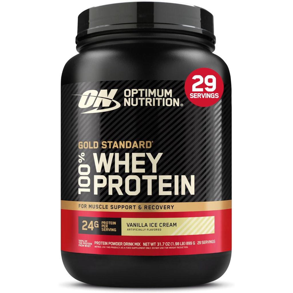 Optimum Nutrition Gold Standard 100% Whey Protein Powder - Vanilla Ice Cream, 2lb.