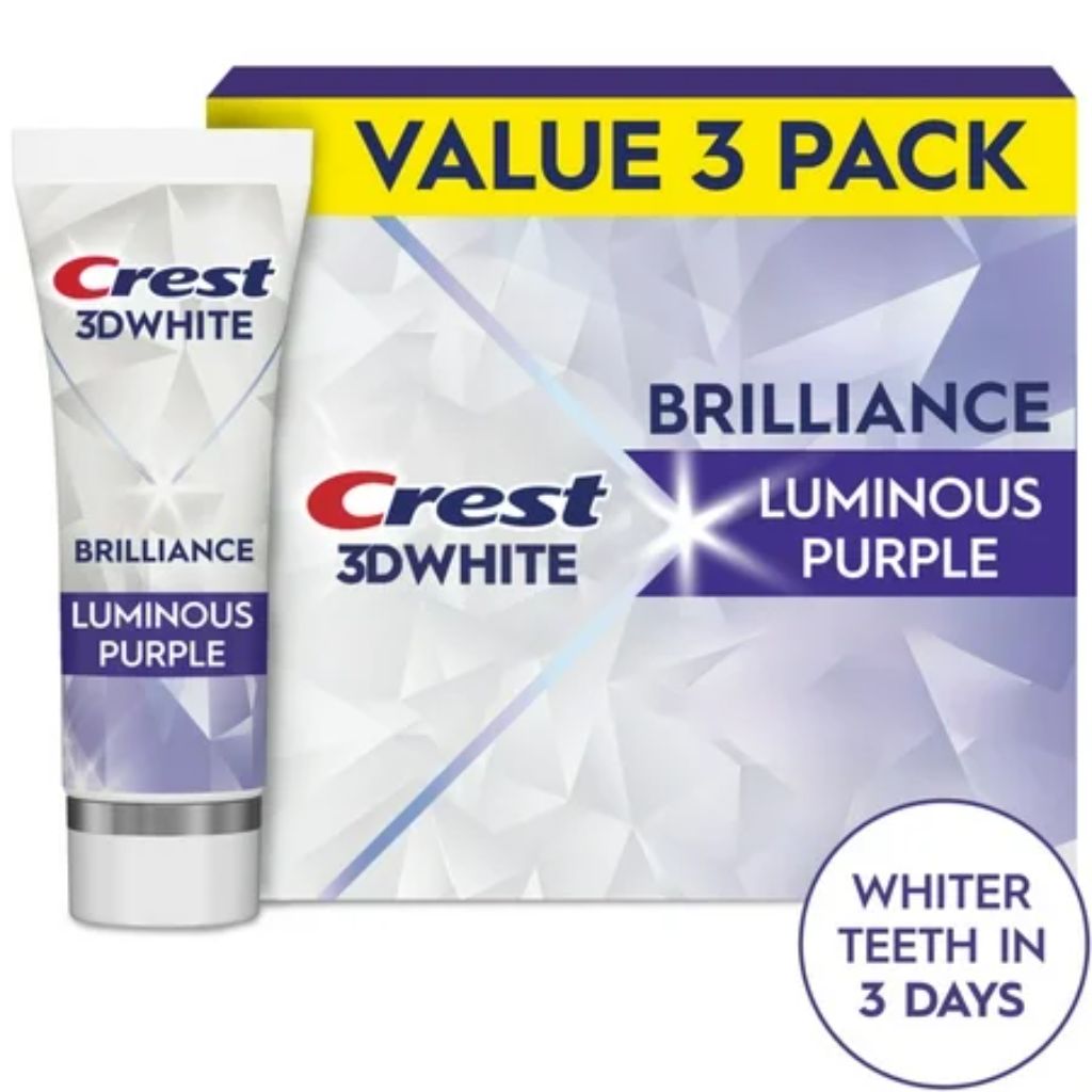3D White Brilliance Luminous Purple Teeth Whitening Toothpaste  4.6 oz Pack of 3