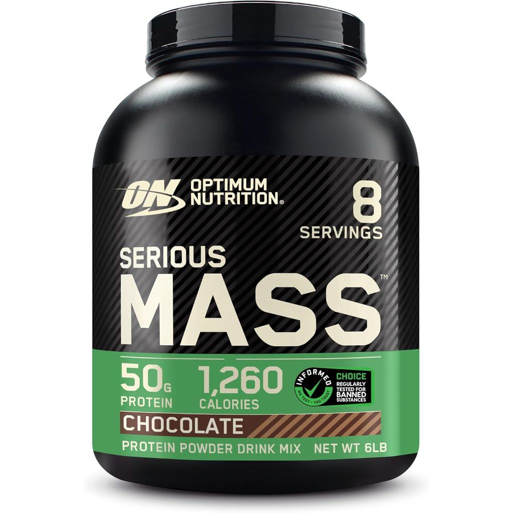 Optimum Nutrition Serious Mass Gainer Protein Powder - Chocolate, 6lb.