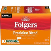 Folgers Breakfast Blend Mild Roast Keurig K-Cup Coffee Pods - 10 Count