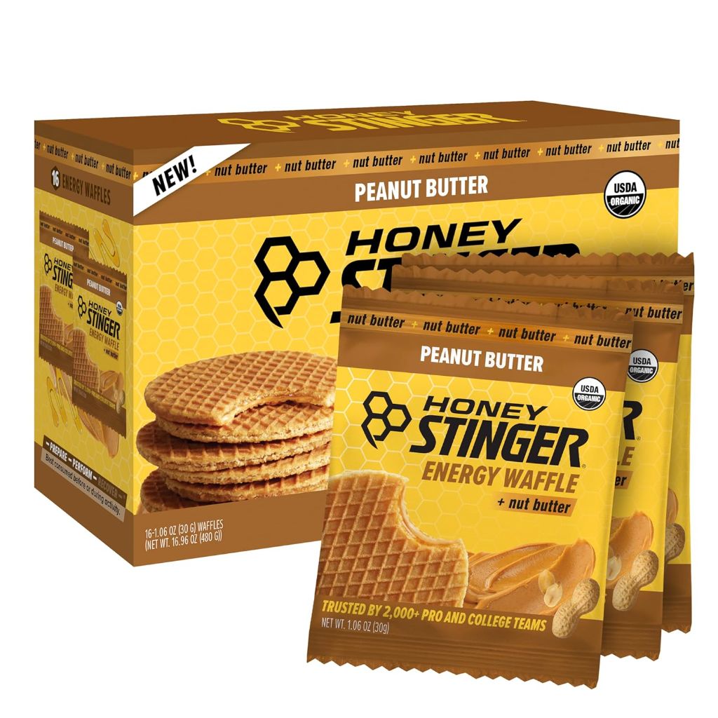 Honey Stinger Organic Energy Waffle, Peanut Butter - 16ct