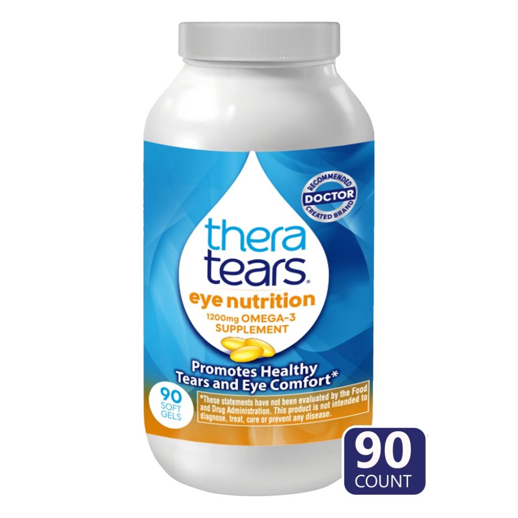 TheraTears Eye Nutrition Omega-3 Fatty Acid 450gms Supplements for Dry Eye Symptoms Capsules - 90ct