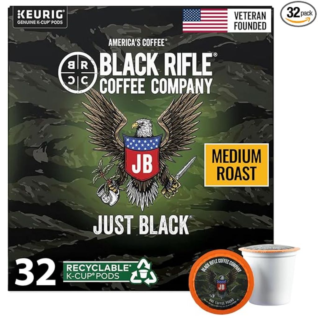 Black Rifle Coffee Company Just Black Medium Roast Keurig K-Cup Coffee Pods, 32ct.