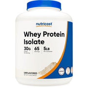 Nutricost Whey Protein Isolate Powder - Unflavored, 5lbs.
