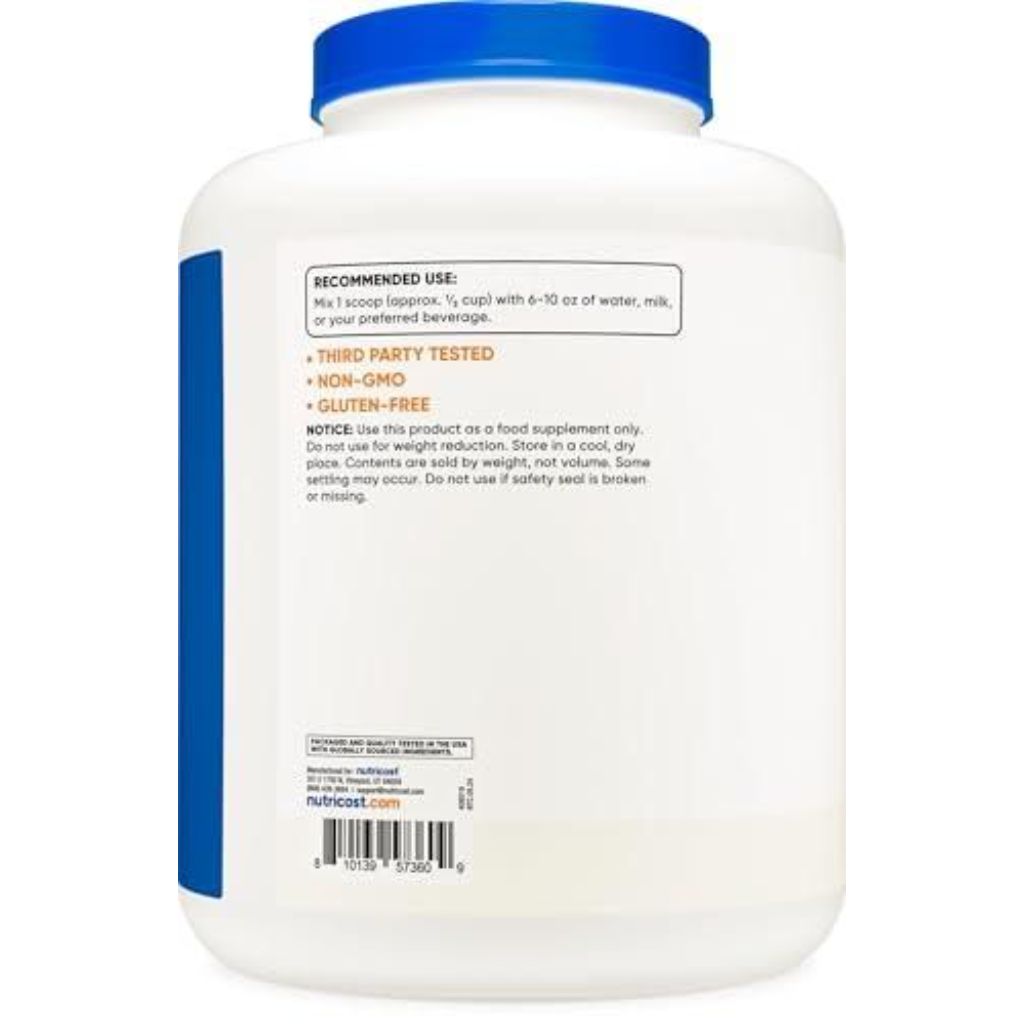 Nutricost Whey Protein Isolate Powder - Unflavored, 5lbs.