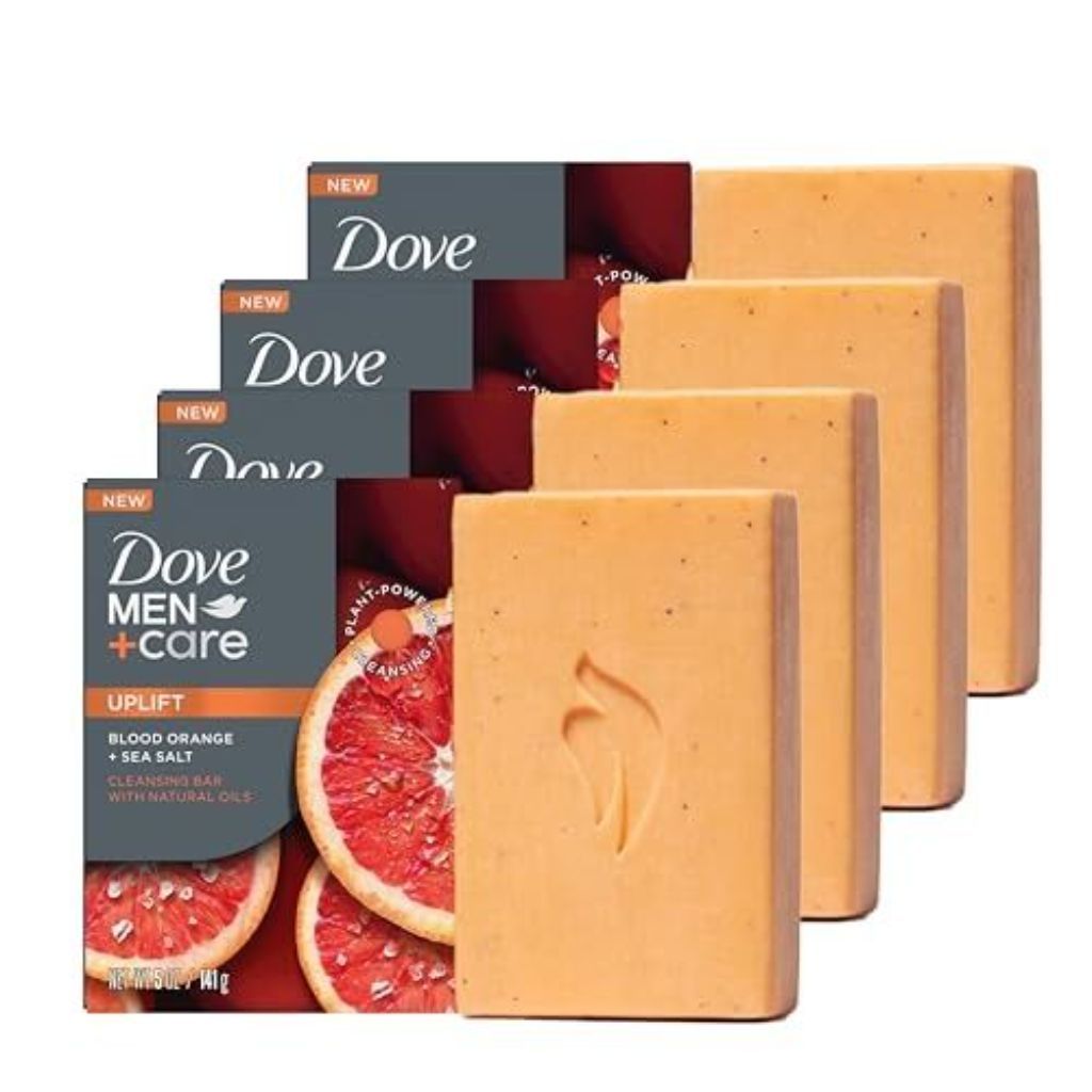 Dove Men + Care Uplift Cleansing Bar Soap - Blood Orange + Sea Salt, 4 Bars