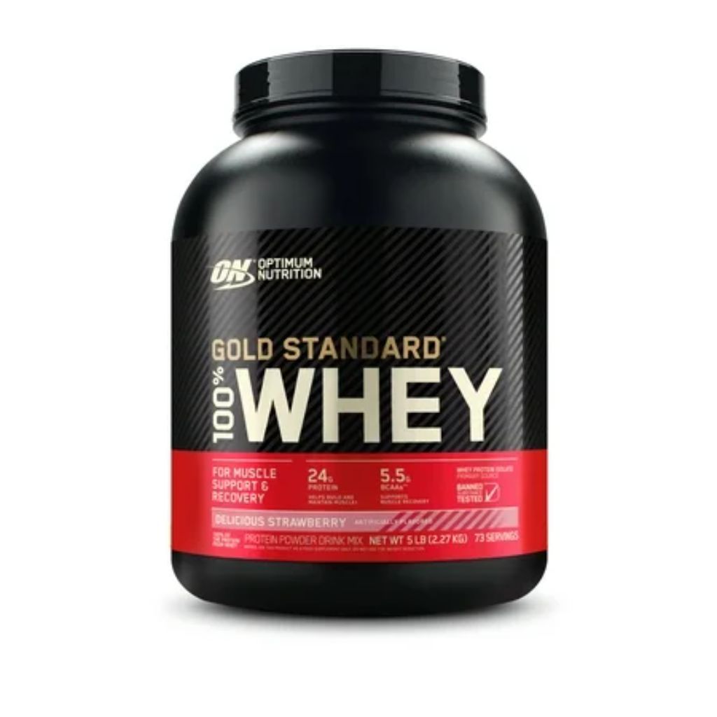 Optimum Nutrition Gold Standard 100% Whey Protein Powder - Delicious Strawberry,  5 lb.