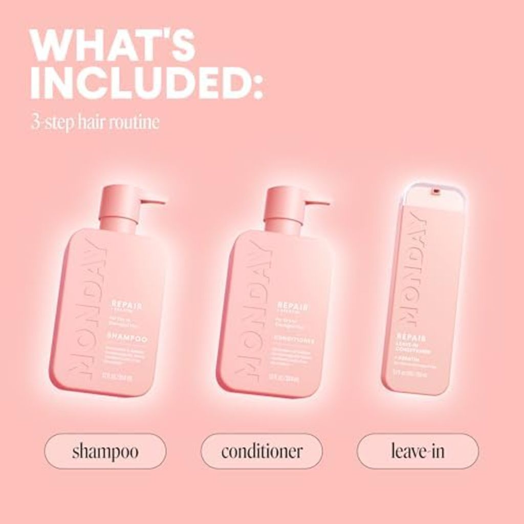 MONDAY Haircare Ultimate Repair Gift Set with Shampoo, Conditioner, & Leave-In Conditioner