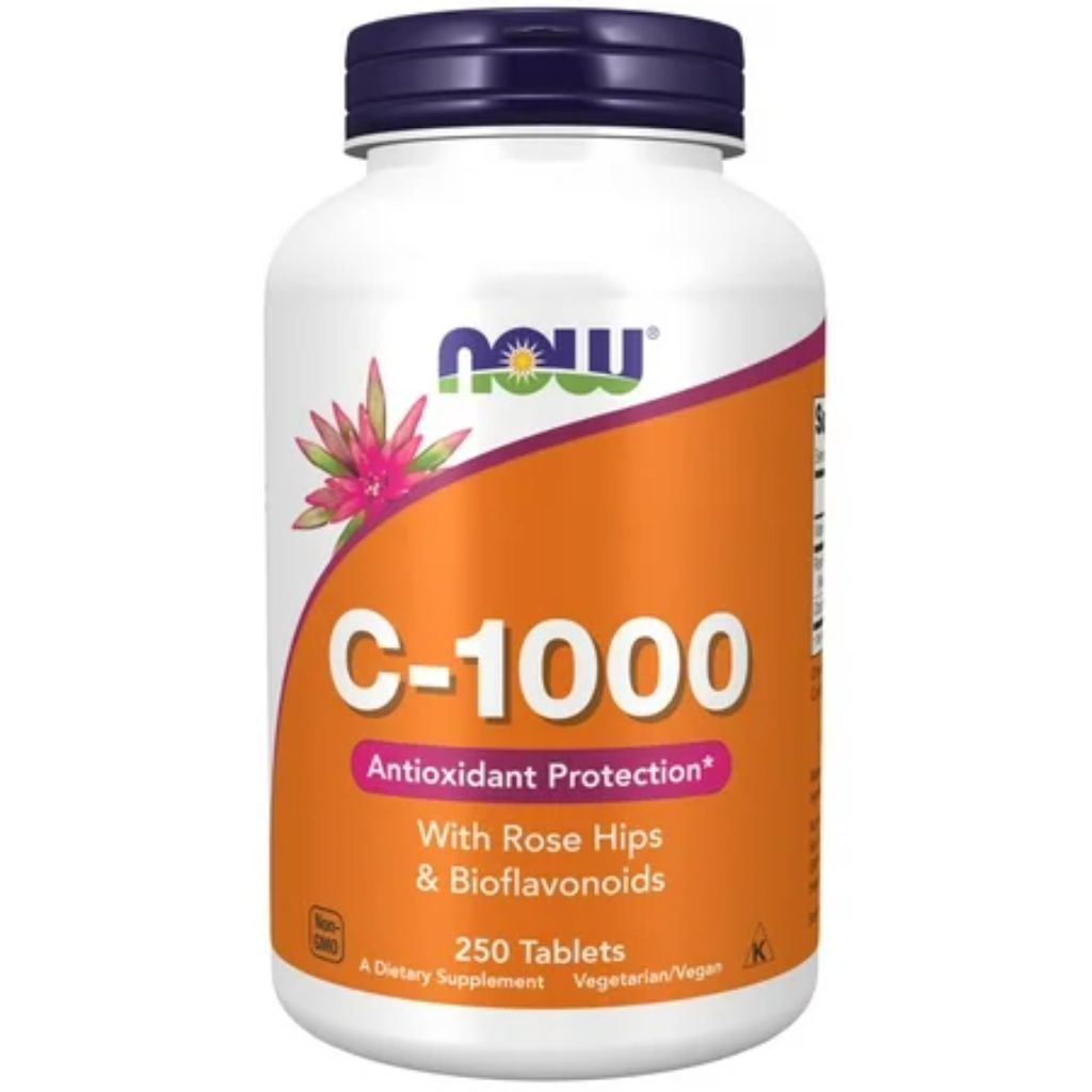 NOW Supplements Vitamin C-1 000 with Rose Hips & Bioflavonoids - 250 Tablets