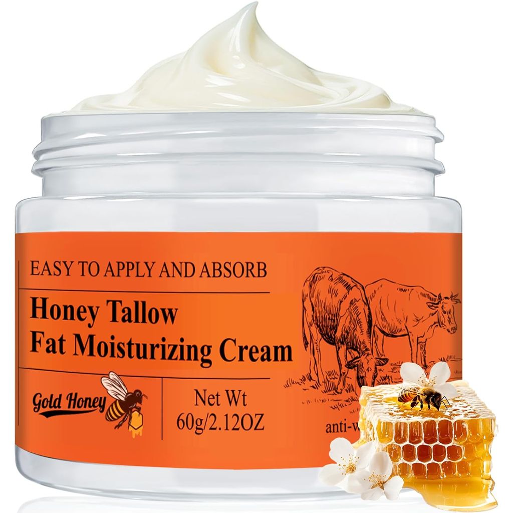 Beef Tallow and Honey Balm for Face Body w/Natural Plant Ingredients - 2.12oz
