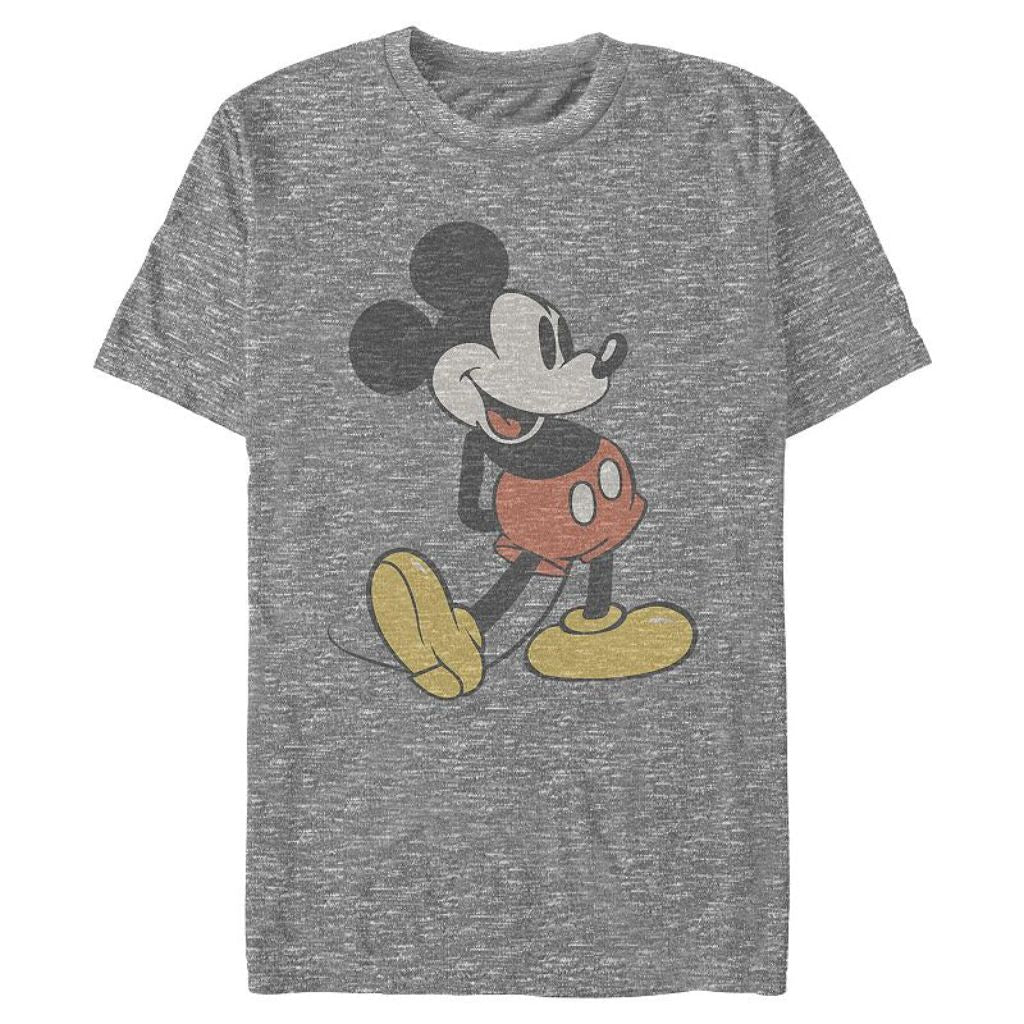 Men's Disney Mickey Mouse Muted Colors Classic Pose Giant Graphic T-Shirt - Gray, 3XL
