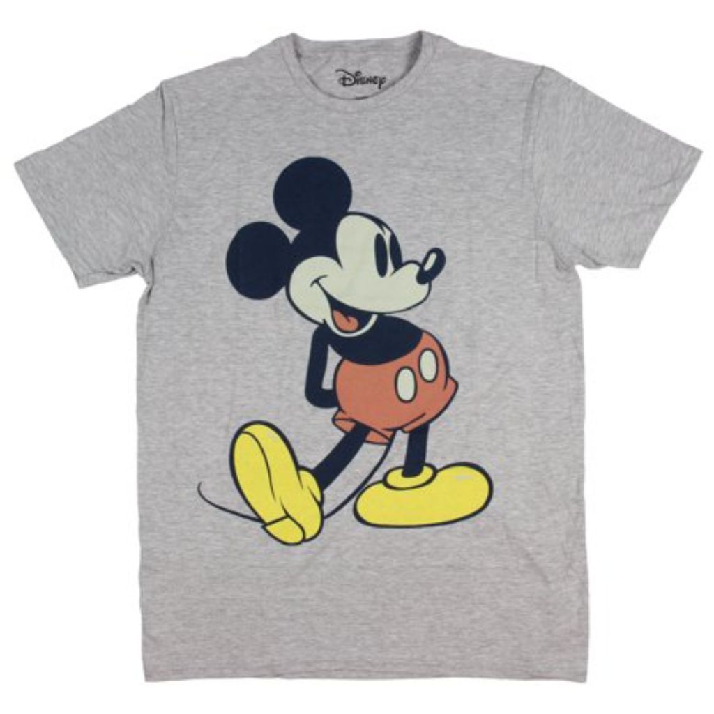 Men's Disney Mickey Mouse Muted Colors Classic Pose Giant Graphic T-Shirt - Gray, 3XL
